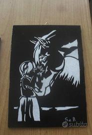 quadro rosone  mod. " tenderness " su  ardesia