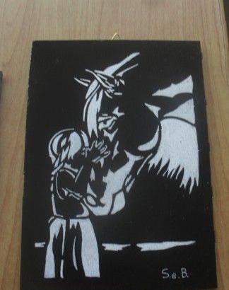 quadro rosone  mod. " tenderness " su  ardesia