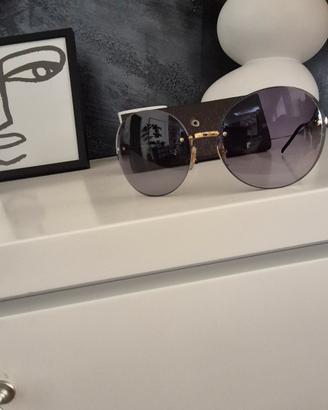 occhiali vintage gucci oro e nero metallo