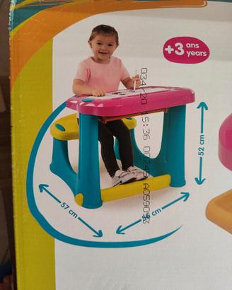 Tavolino disegno/gioco per bambini con cassetto