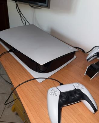 PS5 digital+2 dualsense+cuffie sony 3d+ricarica