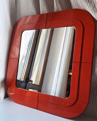 Specchio Kartell rosso vintage Anna Castelli 70