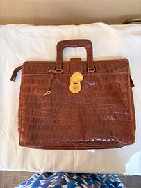 Borsa manager vera pelle stampa cocco F.Biasia
