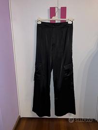 Pantaloni Cargo Neri in Satèn Primark Taglia 40 IT