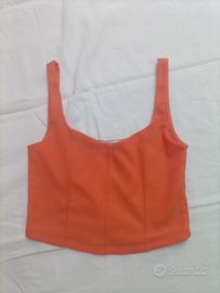 Top Stradivarius arancione 