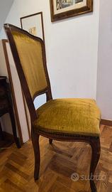 Set 6 sedie imbottite anni 60 noce italiana