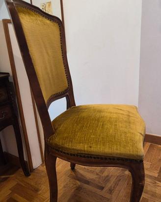 Set 6 sedie imbottite anni 60 noce italiana