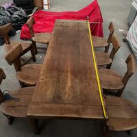 Tavolo rustico in legno (rovere) massiccio 8sedie