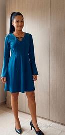 Vestito blu, abito Bodyflirt con maniche volant