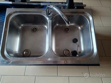 lavabo lavandino inox cucina 2 vasche