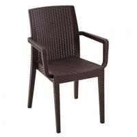 Siena - Poltrona sedia con braccioli impilabile si