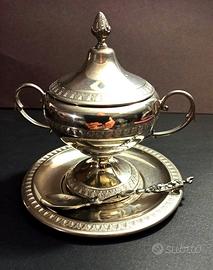 Zuccheriera vintage in peltro Delfi