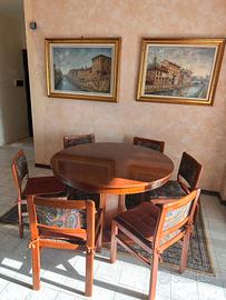 Tavolo e 6 sedie legno massello
