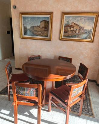 Tavolo e 6 sedie legno massello