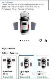 Tendine parasole auto Honda Jazz