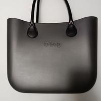 borsa o bag grigia antracite con manici neri