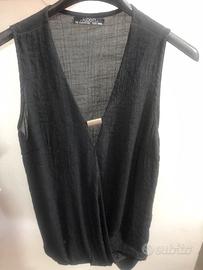 Camicietta smanicata Alcot  nera tag- S