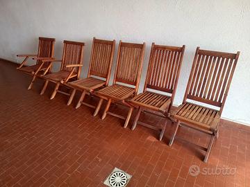 Sedie da giardino in legno mod. Borneo