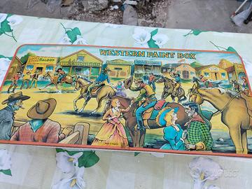 Scatola in latta Western Paint Box Vintage