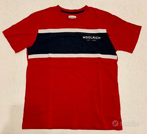 T-shirt Woolrich rossa, bianca e blu 12 anni
