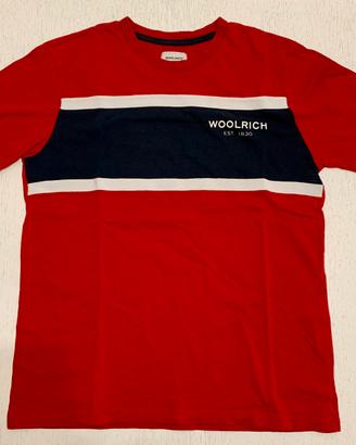 T-shirt Woolrich rossa, bianca e blu 12 anni