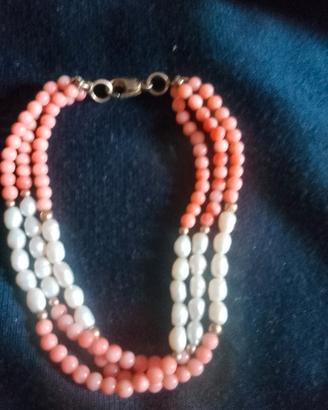 bracciale di corallo rosa originale  