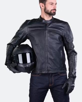 Giacca Moto in Pelle Nero S