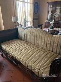 Divano/letto antico fine '700 in legno di noce