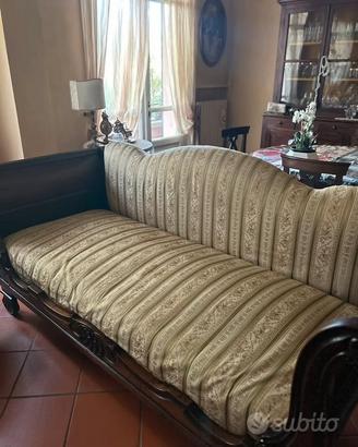 Divano/letto antico fine '700 in legno di noce
