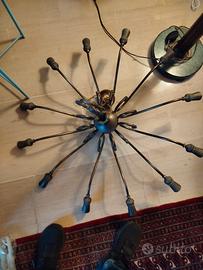 Lampadario vintage ottone