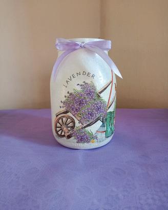 Barattolo decorativo lavanda shabby 