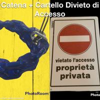 Catena di Sicurezza in Acciaio + Cartello