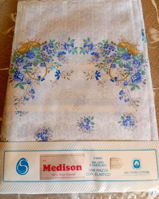 completo letto singolo in puro cotone. Medison