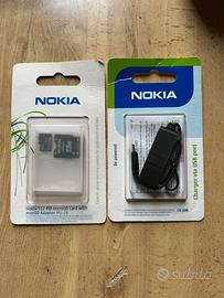 Nokia: micro e mini SD 512 MB, caricabatteria USB