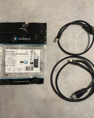 2 cavi HDMI A grande a HDMI D micro