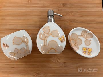 THUN SET ACCESSORI BAGNO CERAMICA ELEGANCE NUOVO