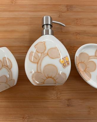 THUN SET ACCESSORI BAGNO CERAMICA ELEGANCE NUOVO