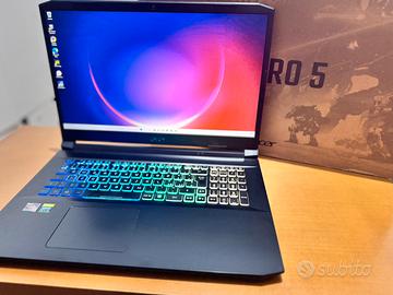 Acer nitro 5 RTX3060 ryzen 7 1T 17.3 POLLICI