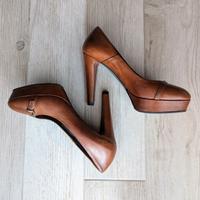 Baldini - Décolleté cuoio con plateau