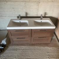 mobile da bagno  doppio lavabo con cassetti