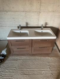 mobile da bagno  doppio lavabo con cassetti