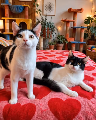 Gatti bianchi e neri unici