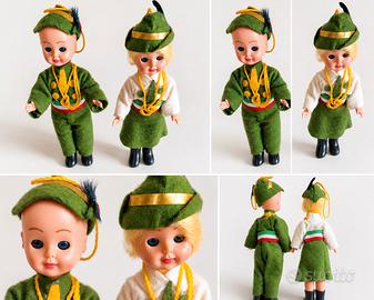  Coppia di Bambole Vintage Costumi  Originali
