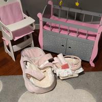 lettino e seggiolone  giocattolo bambole