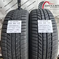 2 PNEUMATICI 215/55 R17 CONTINENTAL INVERNALI 90%