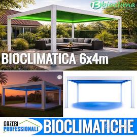 Pergola bioclimatica 6x4 bianca a lamelle giardino