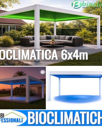 Pergola bioclimatica 6x4 bianca a lamelle giardino