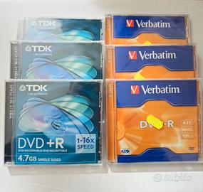 6 DVD + - R nuovi sigillati