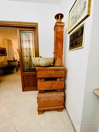Stufa in Terracotta fine ‘800 + Antico Mortaio