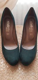 Scarpe decolté n. 38 camoscio verde